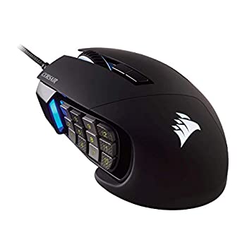 【中古】(Black Scimitar Pro - MMO/MOBA) - Corsair Scimitar Pro RGB Optical MMO Gaming Mouse (16000 DPI Optical Sensor 12 Programmable Side Butt