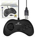 yÁzygpJzZKF T^[ Q[pbh Rg[[ Official Sega Saturn USB Controller 8-Button Arcade Pad Black for PC/Mac/Steam