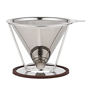 【中古】【輸入品日本向け】l-beansステンレススチールpour OverフィルタCone Coffee Dripper with Double Layer Fineメッシュfor Large Single Serve Cup