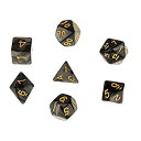 【中古】【未使用未開封】【ノーブランド 品】マルチ面 ダイス TRPGゲーム ダンジョン&ドラゴン D4-D20 小道具 7PCS 全6色 - ブラック