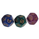 【中古】【ノーブランド品】 3個セット 星座占い 占星術 アクリル 12面ダイス サイコロ