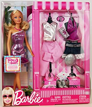 【中古】【輸入品日本向け】Barbie Year 2009 Fashionistas Series 12 Inch Doll Set - Barbie with One Shoulder Strap Dress Strapless Top Pink Denim Pants Neck Strap