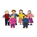 【中古】Melissa & Doug 7ピースPoseable Wooden Dollファミリforドールハウス( 2???4インチ各)