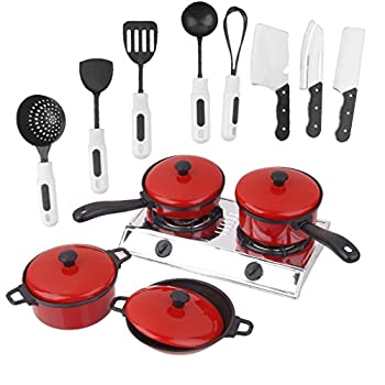 【中古】【輸入品日本向け】【ノーブランド 品】プラスチック製 ままごと・ごっこ遊び 子供 おもちゃ キッチン 調理器具セット