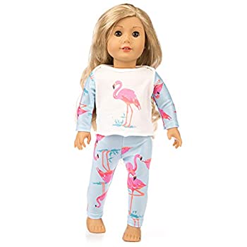 【中古】【未使用未開封】ACHICOO ドール服 パジャマ かわいいプリント 18インチの女の子の人形のアクセサリー 子供 誕生日 プレゼント ダチョウ