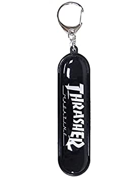 【中古】THRASHER キーホルダー スラッシャー スケボーキーホルダー スケーター 小物 ストラップ (ワンサイズ ブラック×ホワイト)