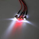 【中古】【未使用未開封】【ノーブランド 品】RC 1:10 On-Road Car用 5mm 3mm 夜 LED ヘッドライト 4本入り 2白2赤
