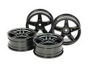 【中古】タミヤ ホップアップオプションズ No.1853 OP.1853 5本ツインスポークホイール4本 ブラック 24mm幅・オフセット+2 54853