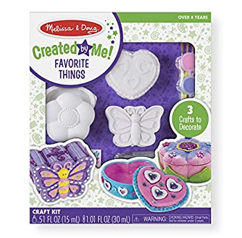 【中古】Melissa & Doug decorate-your-own Favorite Thingsクラフトキットセット:花とハートTreasureボックスとバタフライ銀行