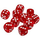 【中古】【ノーブランド品】 10個セット TRPGゲーム アクリル おもちゃ 六面ダイス D6 ダイス サイコロ 全10色 - 赤