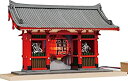 【中古】【未使用未開封】ウッディジョー 1/100 ハーフタイプ 浅草寺 雷門 ソフトメタル製の風神・雷神付 木製模型 未塗装組立キット