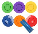 【中古】皿回しセット(x6) (棒付) (ピンク・オレンジ・緑・青・赤・黄)【n-smile】