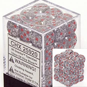 ホビー, その他 Chessex Dice d6 Sets: Granite Speckled - 12mm Six Sided Die (36) Block of Dice