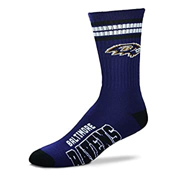 【中古】【輸入品・未使用】NFL 4ストライプDeuceクルーソックスメンズ Medium (5-10)