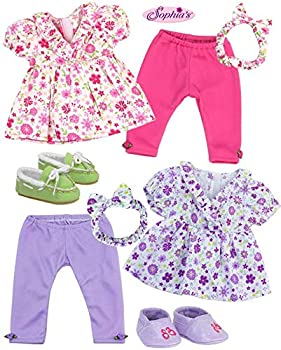 【中古】【輸入品・未使用】Sophia's Baby 38cm Doll Twin Set with Two Complete Outfits of Floral Print Blouse Leggings Headband and Shoes for Two