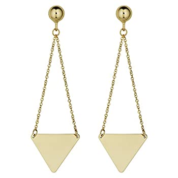【中古】【輸入品・未使用】Kooljewelry 14Kイエローゴールド 三角形 スイングイヤリング