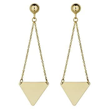 【中古】【輸入品・未使用】Kooljewelry 14Kイエローゴールド 三角形 スイングイヤリング