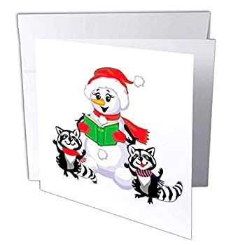 【中古】【輸入品・未使用】Edmond Hogge Jrクリスマス???Raccoonsと雪だるまSingingクリスマスキャロル???グリーティングカード Individual Greeting Card