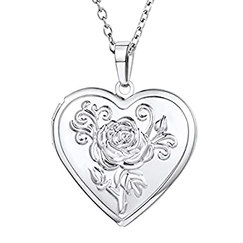 【中古】【輸入品・未使用】U7 レディース ガールズ フォトロケットペンダント ハート/ラウンドシェイプファッションジュエリー 18Kゴールドメッキネックレス カスタムイメ