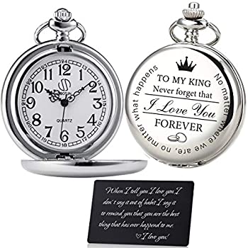大人も着やすいシンプルファッション Oyeaho 懐中時計 旦那様に ボーイフレンドに チェーン付き懐中時計 夫へのギフトに ヴィンテージ懐中時計 男性用 夫 誕生日 バレンタイ Tix Life