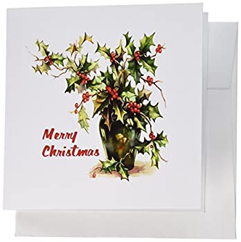 【中古】【輸入品・未使用】SmudgeArt All Thingsクリスマス???Holly Leaves Merry Christmas???グリーティングカード Set of 6 Greeting Cards