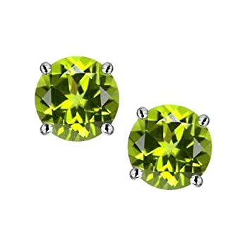 【中古】【輸入品・未使用】GNG ソリッド 14K ホワイトゴールド ラウンド 6mm 天然宝石 誕生石 スタッド イヤリング