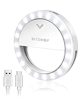 【中古】【輸入品・未使用】BlitzWolf 自撮りリングライト 充電式ポータブルクリップオンリングライト 携帯電話 ノートパソコン カメラ セルフィーライト 40個のLED 調節可