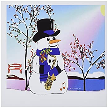 【中古】【輸入品・未使用】SmudgeArt All Thingsクリスマス???スノーマンinスポットライトwith Saxophone???グリーティングカード Set of 12 Greeting Cards