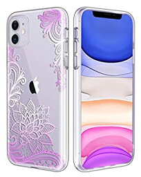 【中古】【輸入品・未使用】Casetego iPhone 11 6.1用ケース、透明で柔らかい柔軟なTPUケース ゴムシリコンスキン 花柄プリントバックカバー Apple iPhone 11 6.1インチ用 C