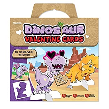 【中古】【輸入品・未使用】Kangaroo's ダイナソーバレンタインデイカード 28枚 子供用バレンタインと恐竜ステッカー付き