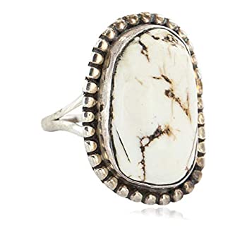 【中古】【輸入品・未使用】$ 200小売タグハンドメイドシルバーAuthentic Navajo Made byロバート・Littleナチュラルホワイトバッファローターコイズネイティブアメリカンリ