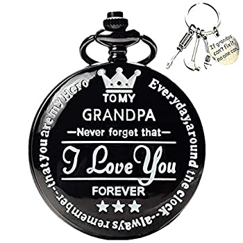 【中古】【輸入品・未使用】to My-Grandpa ポケットウォッチ おじいちゃんへのギフト 誕生日 クリスマスギフト 刻印入り懐中時計 ギフトボックス付き
