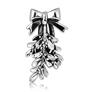 【中古】【輸入品・未使用】WithLoveSilver 925スターリングシルバー クリスマスホリデー ヤドリギ リボン 2イン1ブローチピンとペンダント