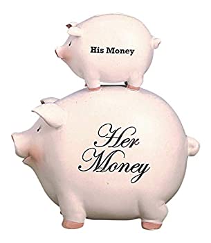 【中古】【輸入品・未使用】Young's His Money and Her Money 積み重ね豚貯金箱 セラミック 8.5インチ