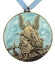 【中古】【輸入品・未使用】Pewter and Enamel Crib Medal with Guardian Angel for Baby Nursery Decor 3 Inch (Blue) by Sacred Traditions