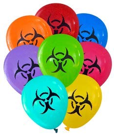 【中古】【輸入品・未使用】Biohazard Symbol Balloons (16 pcs) Assorted Colours by Nerdy Words画像