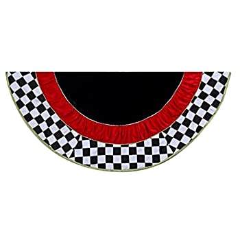 【中古】【輸入品・未使用未開封】Black and White Chequered Fabric Christmas Holiday 130cm Tree Skirt Kurt Adler