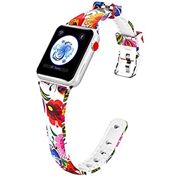 【中古】【輸入品・未使用未開封】Aomoband Apple Watch用バンド 38mm 42mm フローラルシリコン 交換用 スリム iWatchバンド Apple Watchシリーズ3/2/1、Sport&Editionに対応 38mm