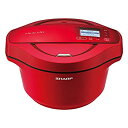 【中古】シャープ ヘルシオ ホットクック 電気調理鍋 無水鍋 2.4L 2~6人用 スマホ連携 レッド KN-HW24E-R