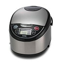 【中古】Tiger JAX-T18U-K 10-Cup (Uncooked) Micom Rice Cooker with Food Steamer Slow Cooker カンマ Stainless Steel Black by Tiger Corporation