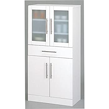 【中古】【未使用未開封】ガラス扉食器棚/キッチン収納 【幅60cm×高さ120cm】 ミストガラス使用 『カト..