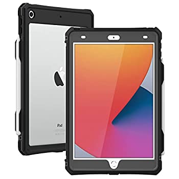 【中古】【輸入品・未使用】ShellBox iPad 10.2 第8世代ケース 2020/iPad 第7世代ケース 2019 防水保護ケース 内蔵スクリーン高耐久保護ケース ショルダーストラップ付き ブ