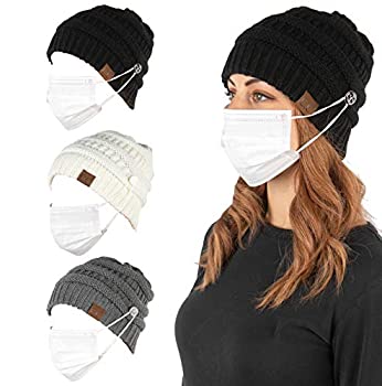 【中古】【輸入品・未使用】Funky Junque レディース ビーニー リブ編み ニット帽 大きい スラウチ サイドボタン スカルキャップ US サイズ: One Size