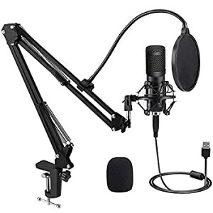 【輸入品・未使用】コンピューター用USBマイク プロフェッショナルコンデンサーマイクキット ゼロレイテンシー 192KHZ/24ビットプラグ&プレイ PCストリーミングマイ格安セール
