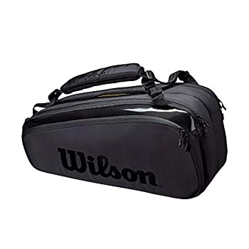 【中古】【輸入品・未使用】Wilson(ウイルソン) テニス バドミントン ラケットバッグ SUPER TOUR 9 PK (スーパーツアー 9 PK) ラケット9本収納可 ブラック WR8010601001