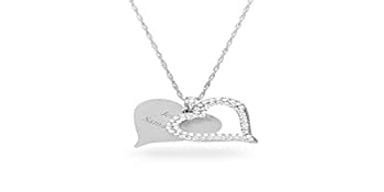 【中古】【輸入品・未使用】シルバーHeartBrushedスイングネックレス