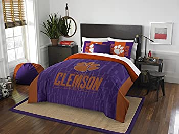 【中古】【輸入品・未使用】NCAA モダンなフル/クイーンサイズ 羽毛布団と飾り枕2個セット オレンジ