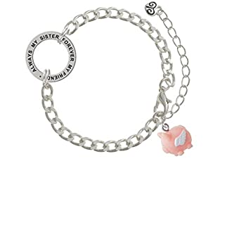 【中古】【輸入品・未使用】樹脂FlyingピンクPig常にMy Sister Forever My Friend Affirmationリンクブレスレット