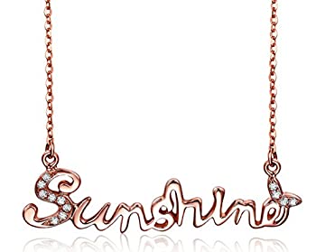 【中古】【輸入品・未使用】最もBeloved You Are My Sunshineネックレスローズゴールドメッキクリスタルチャームステンレススチールチェーンネックレス