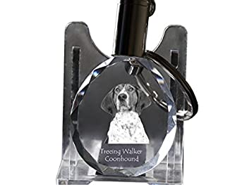 【中古】【輸入品・未使用】Treeing Walker クーンハウンド 犬 クリスタル キーリング キーチェーン ギフトに最適